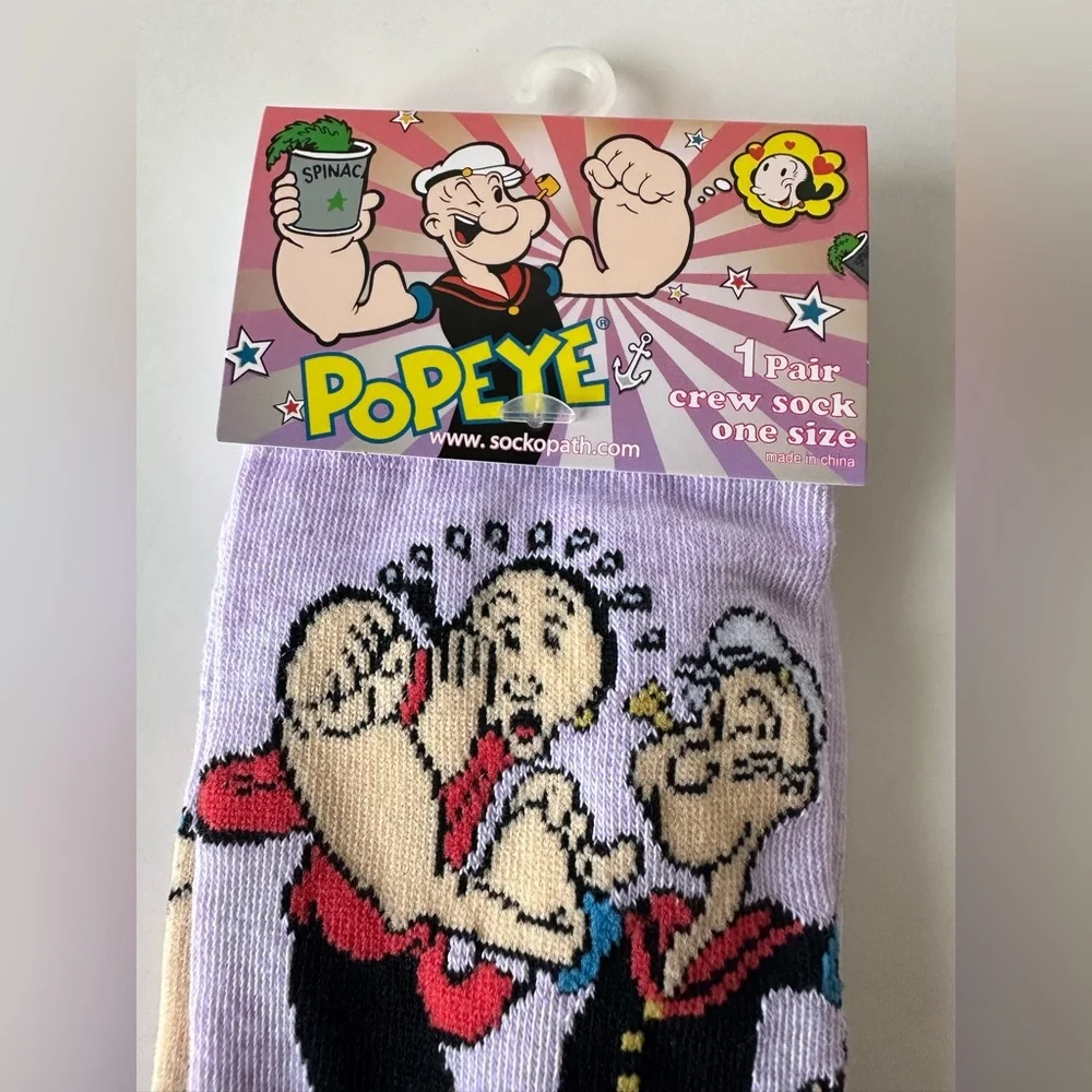 Popeye  Character Socks with‎ Red Trim